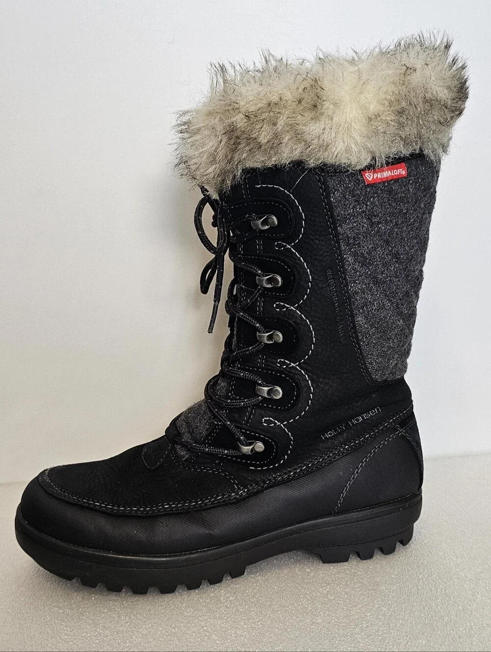 Helly Hansen Garibaldi VL Women Winter Boots 8.5 Black Faux Fur Waterproof